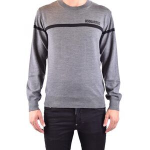 Dsquared2 Crew Neck Long Sleeve Sweater Men grey Sweaters & Knitwear